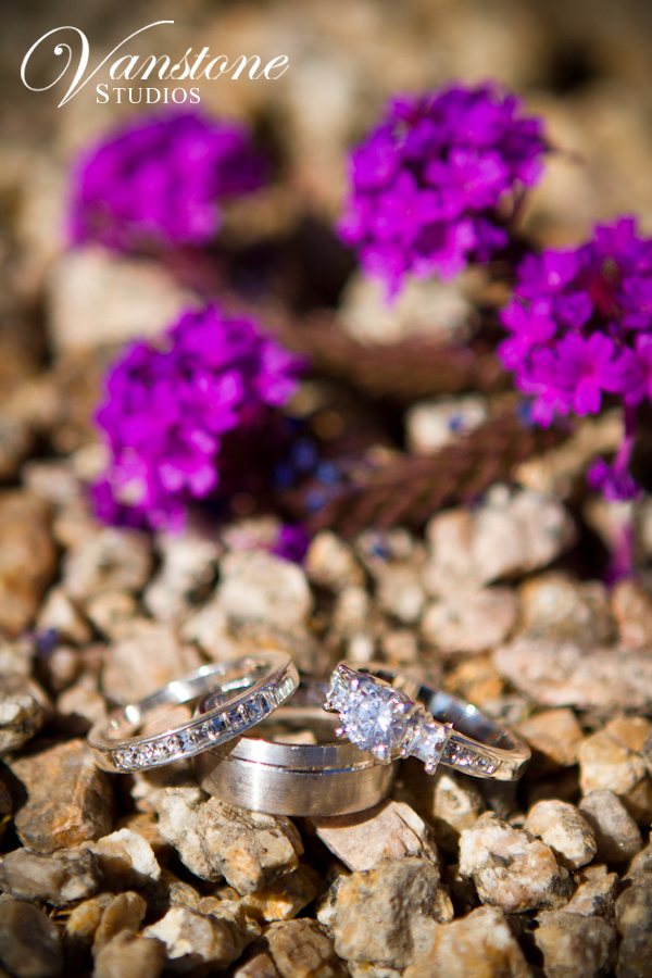 purple flowers and diamond rings, vanstone studio photography